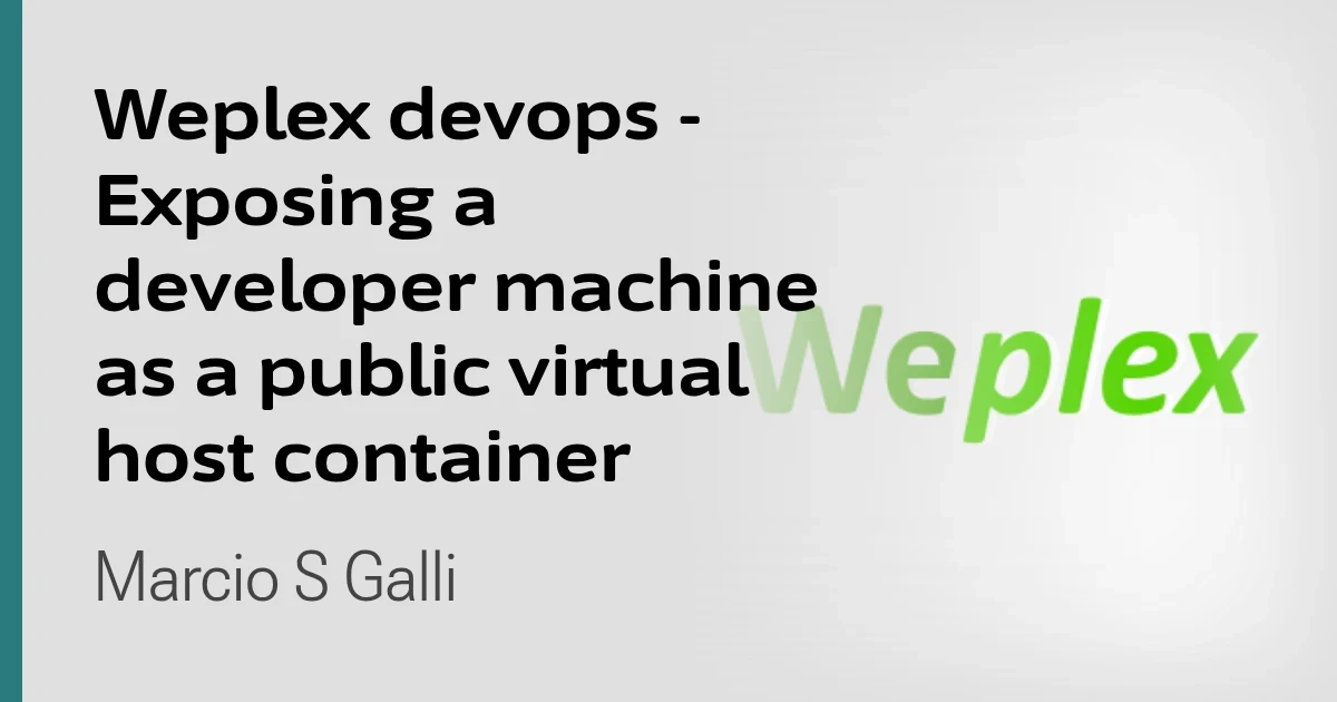 Weplex devops - Exposing a developer machine as a public virtual host container